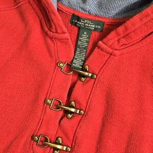 Lauren Jeans Co. Ralph Lauren Women's Red Pullover Hoodie Hook Buckle Closure XL